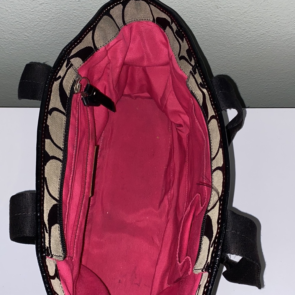 Vintage Coach Label Tote Bag Black and Grey - Picture 7 of 10